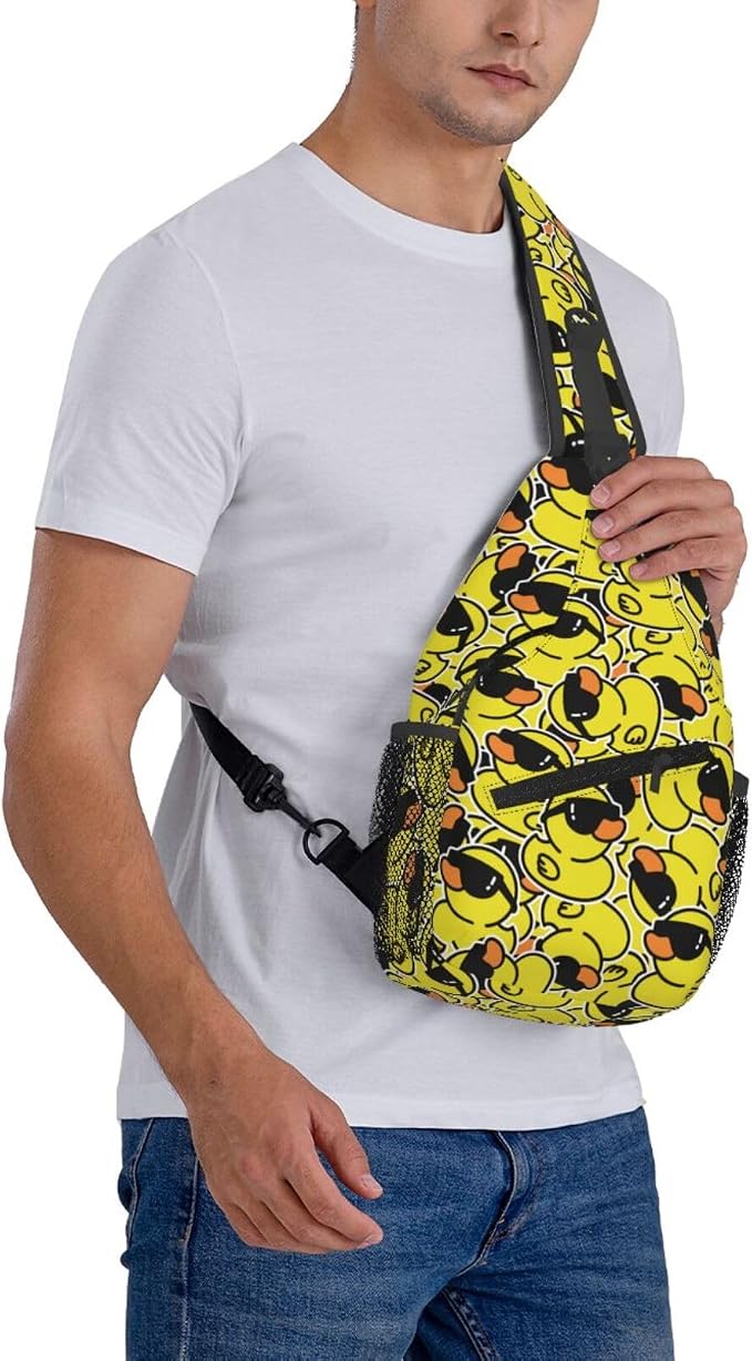 Cartoon Duck Sling Bag For Women Men Cute Yellow Duck Backpack Crossbody - Image 8