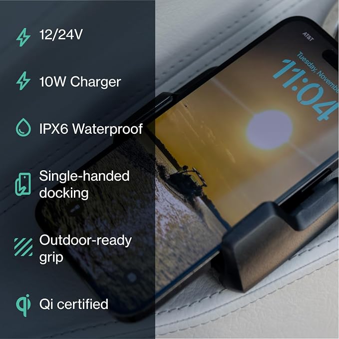 ROKK Wireless - Nano 10W. Waterproof Wireless Compact Phone Charging Mount - Image 5