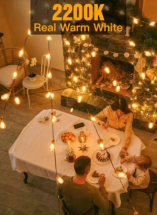 Ollny Outdoor String Lights 160FT, Shatterproof Connectable Patio Lights - Image 5