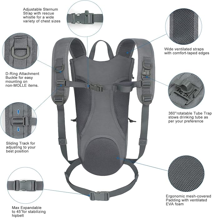 Unigear Tactical Hydration Packs Backpack 1050D - Image 3