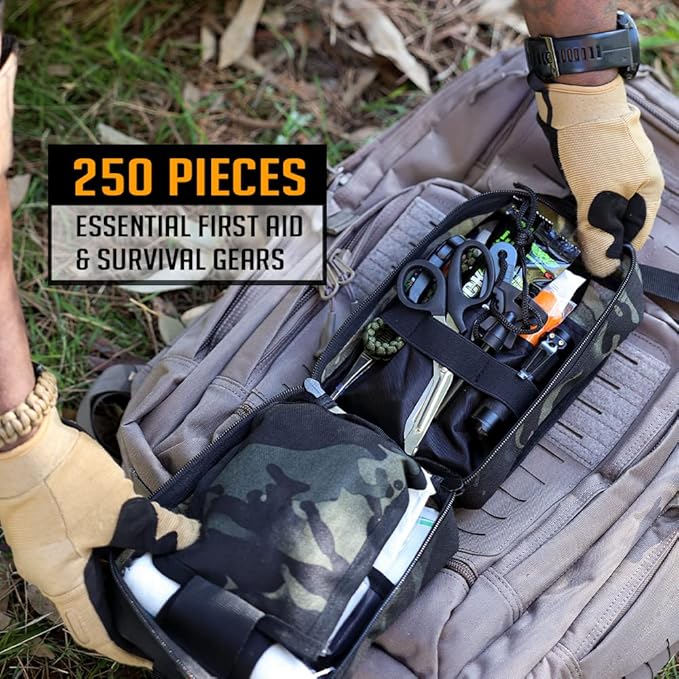 EVERLIT 250 Pieces Survival First Aid Kit IFAK EMT Molle Pouch Survival Kit - Image 4