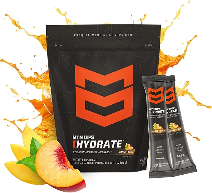 MTN OPS Hydrate Electrolytes Powder Drink Mix, 20 Single Serving On-The-Go - Image 2