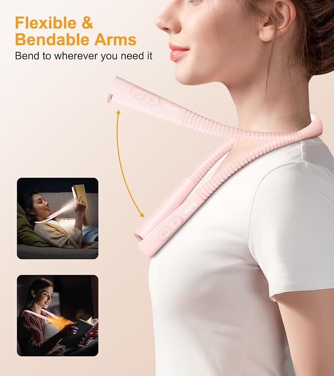 Gritin Book Light, Eye Caring 4-Color & 5-Brightness Neck Light Reading Light- - Image 6