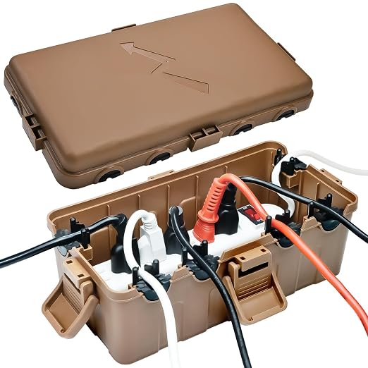 Hrensaw Medium Outdoor Electrical Box, IP54 Waterproof Extension Cord Cover w/6 by Hrensaw