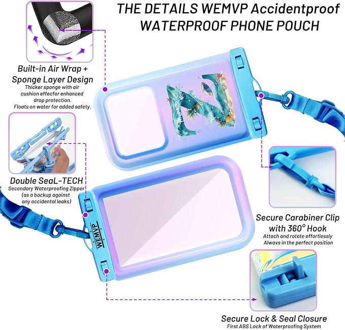 Personalized Initial Waterproof Phone Pouch Case - Image 3