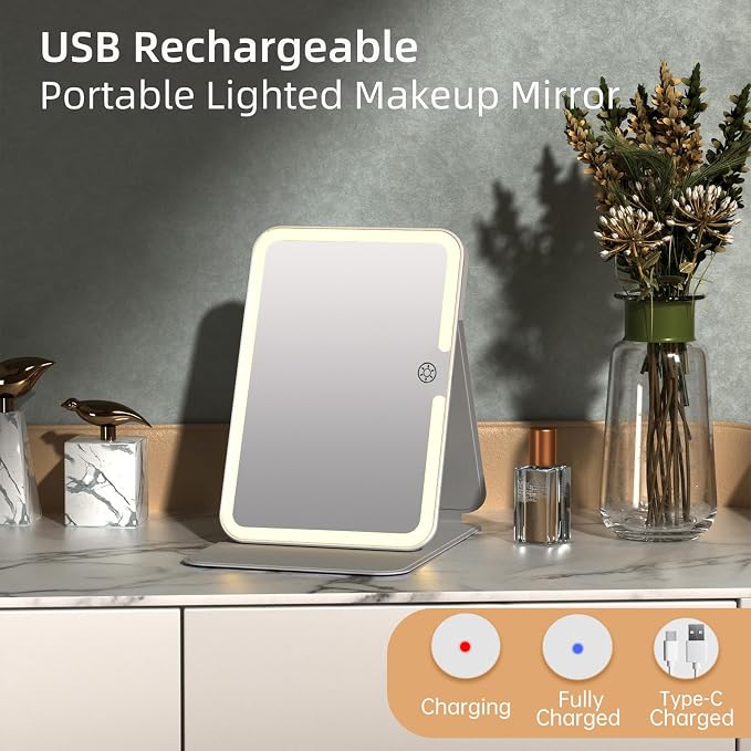 Rechargeable Travel Lighted Makeup Mirror - Image 3