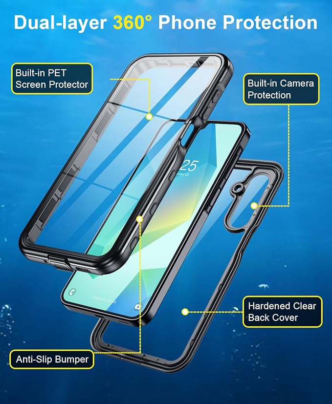 Beasyjoy for Samsung Galaxy A16 5G Phone Case, IP68 Waterproof - Image 5