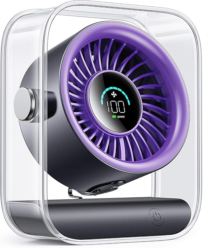 DIGIX Portable Desk Fan for Bedroom, Rechargeable Small Table Fan by CoolBreezeStylishEase