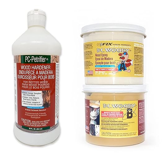 PC-Products Wood Repair Epoxy Paste and Wood Hardener Kit, PC-Woody 24 oz and by ProtectiveCoatingCo