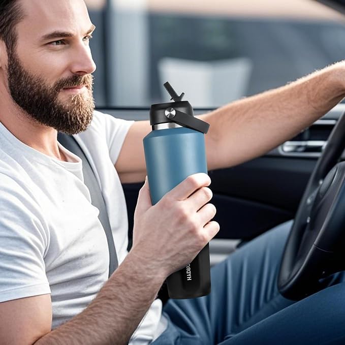 HYDROWION 32 oz Insulated Water Bottle, Car Water Bottle Holder - Image 6