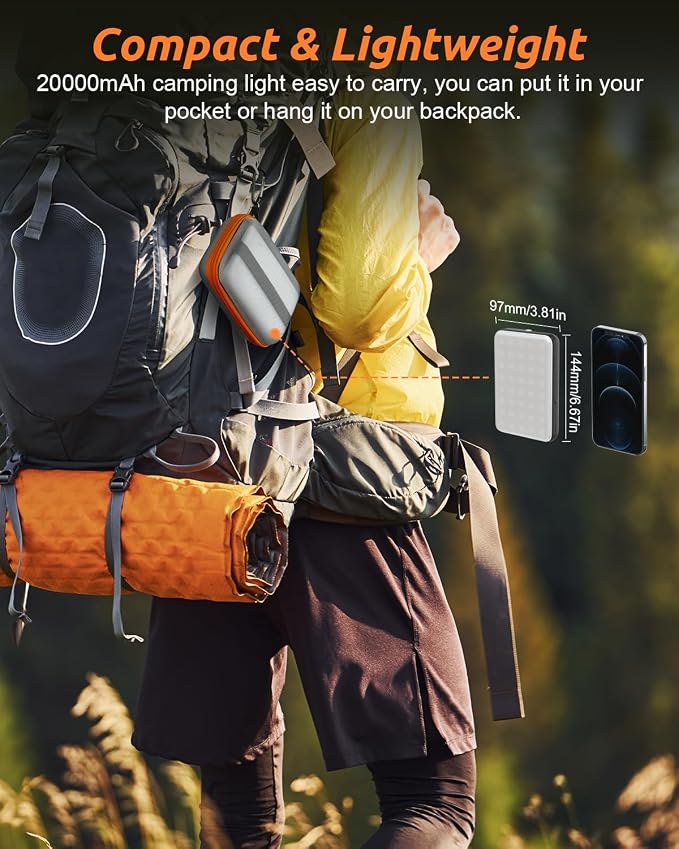 Eventek LED Camping Lantern Rechargeable, 20000mAh Portable Camping Lights up - Image 7