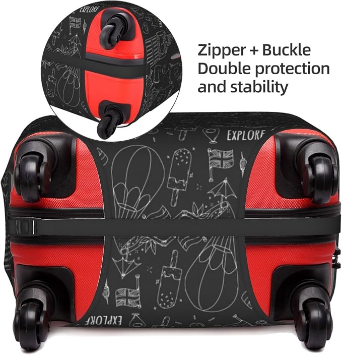 World Marks Luggage Cover for Suitcase and Luggage Tag Combination, Elastic - Image 5