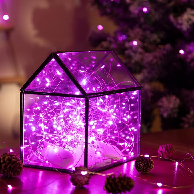 12-Pack LED Fairy Lights 7 Feet Battery Powered Waterproof Silver Wire 20 Slim - Image 4