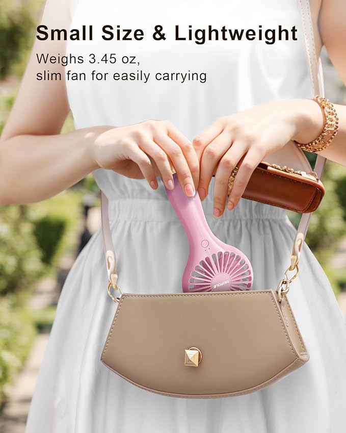 TriPole Handheld Mini Fan Battery Operated Small Personal Portable Fan Speed - Image 3
