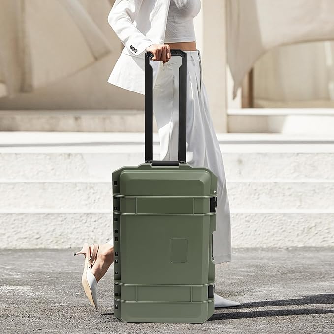 22" Weatherproof Hard Case Rolling Waterproof Case Dry Box - Image 4