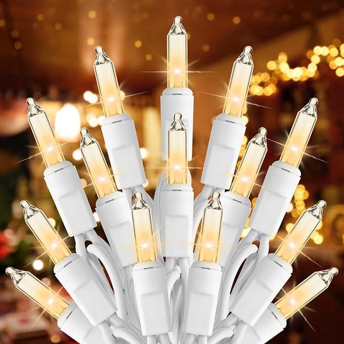 Brightown Christmas Lights, 100-Count 20ft Clear Incandescent Bulb Mini String by Brightown