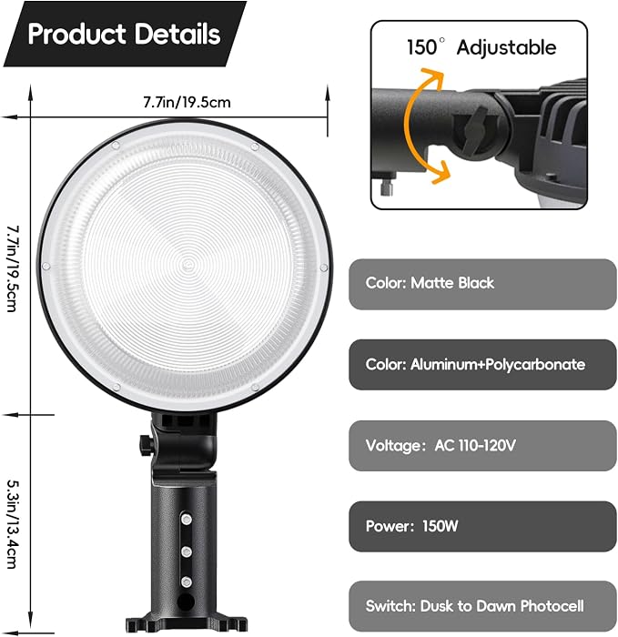 150W 4 Pack 20000LM Dusk to Dawn Outdoor Lighting, LED Barn Lights Outdoor - Image 8