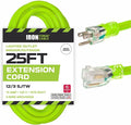 Iron Forge Cable Weatherproof 25 Ft Outdoor Extension Cord Neon Green by IronForgeCable