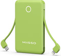 miisso 6000mah Ultra Slim Built in Cables Power Bank, Card Size Built in USB C by MIISSO