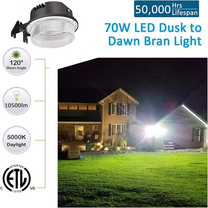 LED Barn Light 70W, Dusk to Dawn Outdoor Light - Image 2