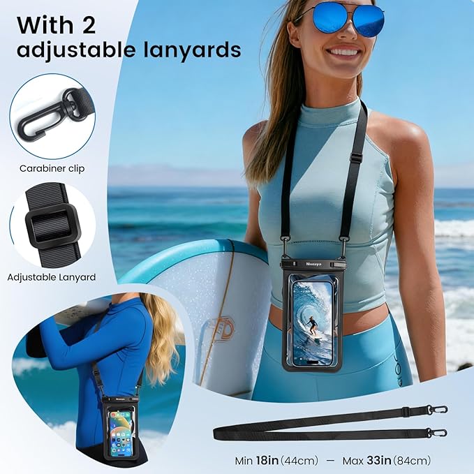 Niveaya [Floatable Floating Waterproof Phone Pouch 2 Pack-Up to 8.5", Large - Image 6
