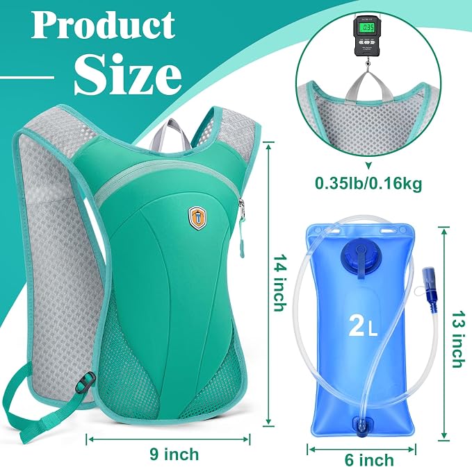 Hydration Backpack with 2L Water Bladder Bag, Lightweight and Breathable - Image 2