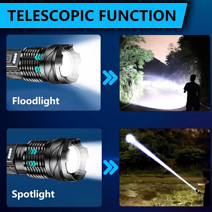 Rechargeable LED Flashlights, 000 Lumens Super Bright Handheld FlashLight - Image 4