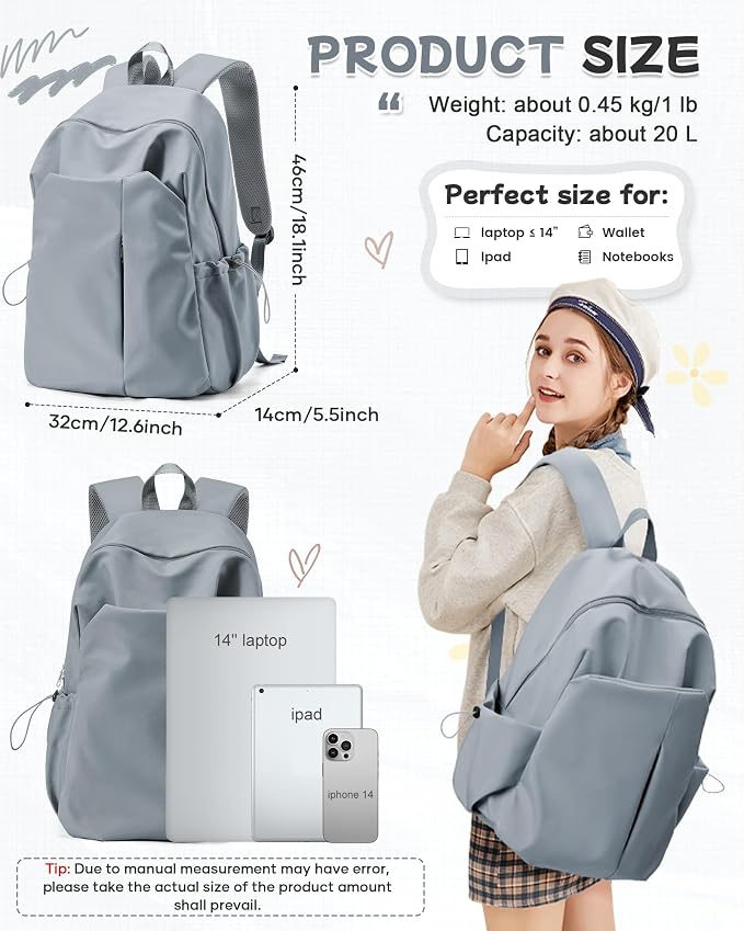 Small Backpack for School Girls Kids Women, Waterproof Bookbag Cute High School - Image 3