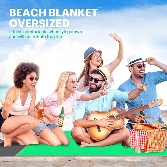 EASYFUN Beach Blanket Sandproof Oversized, Portable Picnic Mat - Image 5