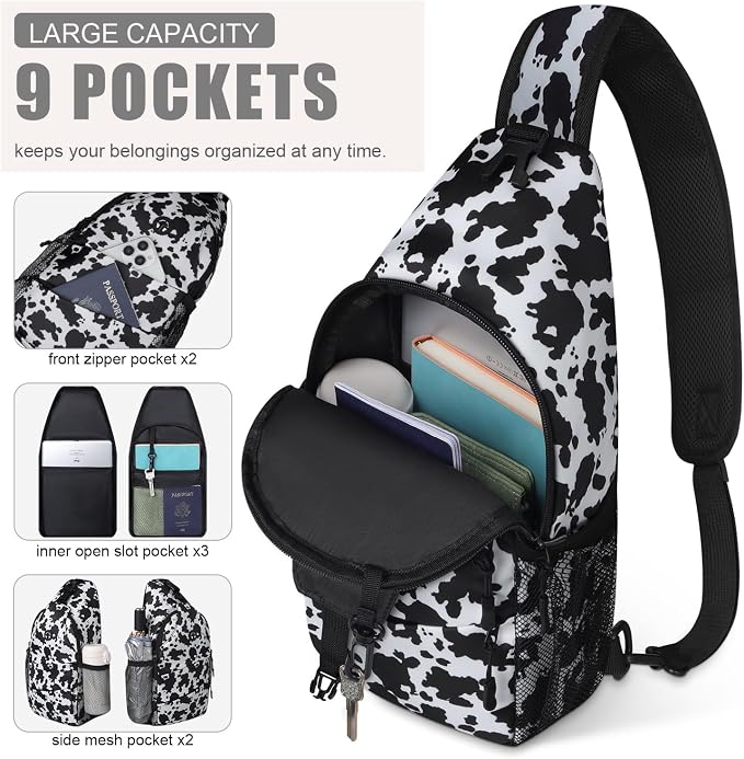 Pritent Crossbody Bags for Women Men Trendy Sling Bag Backpack Casual Chest Bag - Image 3
