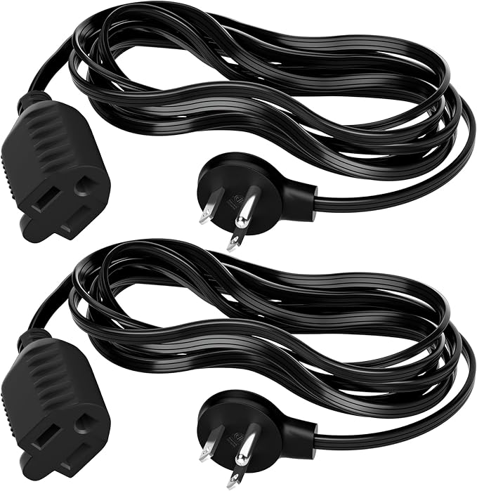 Elecan Flat Plug Extension Cord 6 Ft 2 Pack by Elecan