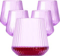 Lueumxc 40 Pack Plastic Ribbed Wine Glasses, 14Oz Origami Disposable Wine by Lueumxc