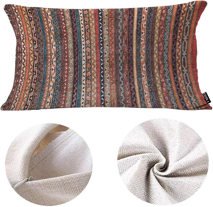 EKOBLA Turkish Carpet Rectangle Pillow Cases Vintage Persian Oriental Waist - Image 6