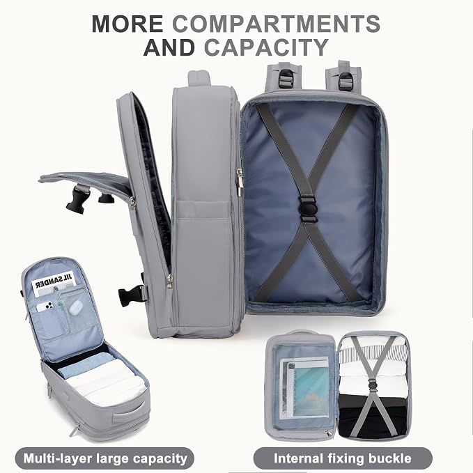 coowoz Large Travel Backpack For Women Men, Carry On Backpack, Hiking Backpack - Image 3