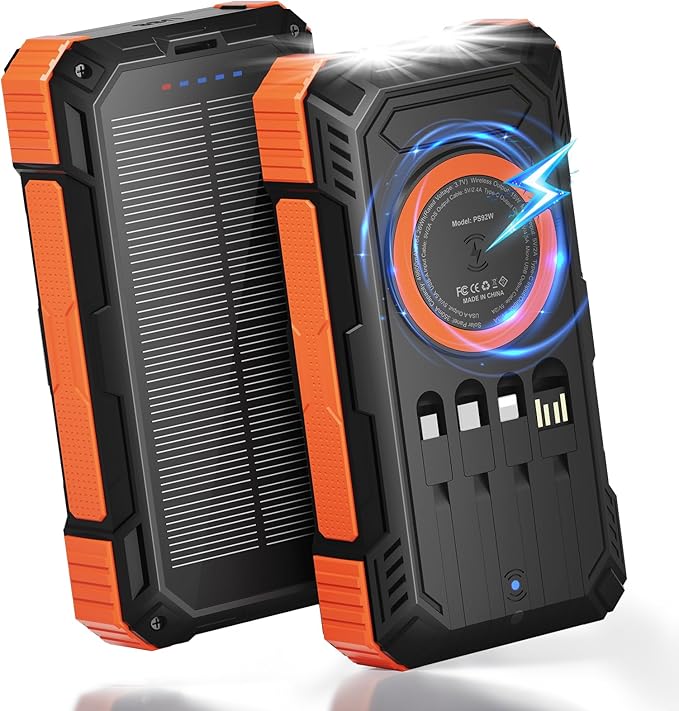ERRBBIC Solar Charger Power Bank 49800mAh, 22.5W Portable Charger, 15W Wireless by ERRBBIC