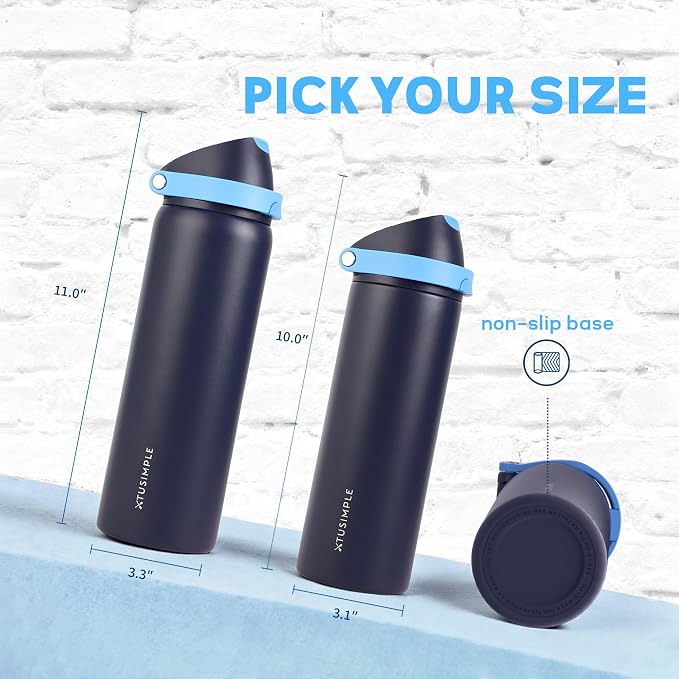 32 oz Insulated Water Bottle for Travel, 2-in-1 Quick Flip Straw and Push - Image 5