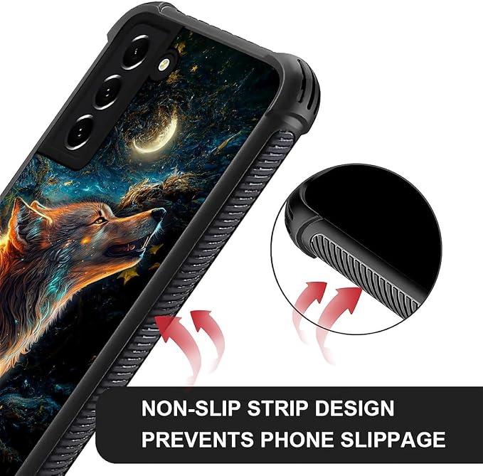 for Samsung Galaxy S22 Case, Star Cave Hungry Wolf Pattern Graphic Design Girl - Image 6