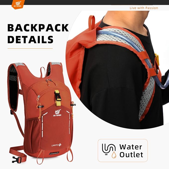 SKYSPER Small Hiking Backpack - 15L Travel Daypack Lightweight Bag Water - Image 5
