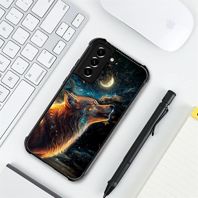 for Samsung Galaxy S22 Plus Case, Star Cave Hungry Wolf Pattern Graphic Design - Image 7