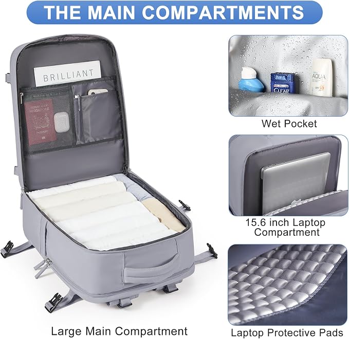 Grey Travel Backpack - Image 5