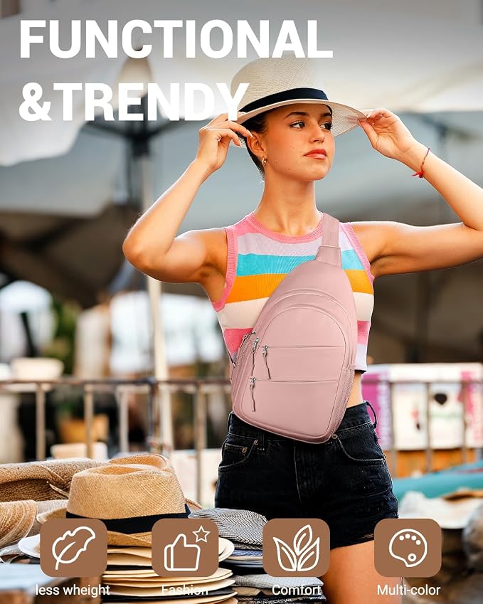 Tuwubi Crossbody Bags for Women, Sling Bag for Men, Small Hiking Backpack Anti - Image 6
