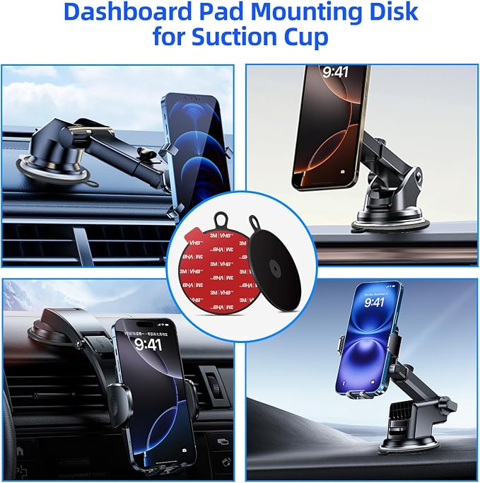Dashboard Pad Mounting Disk for Suction Cup, 3.75” Large Plastic Extra Strong - Image 5