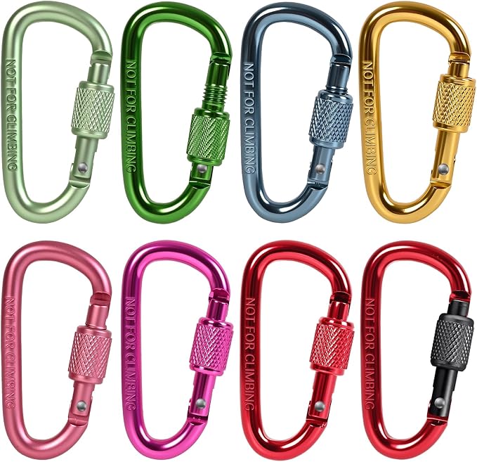 Carabiner Clip, Key Hooks for Keychain Aluminum D Ring Shape Carabiner - Image 2