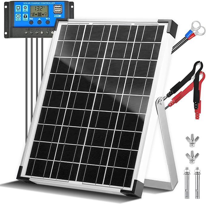 20W 12V/24V Solar Panel Kit, Monocrystalline Solar Battery Trickle Charger by Hoysicy