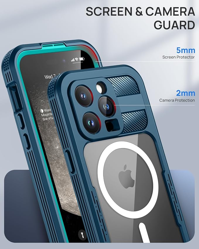 Lanhiem Magnetic for iPhone 15 Pro Max Case, IP68 Waterproof Dustproof Case - Image 7