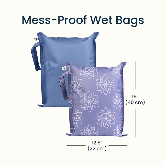 Tiny Twinkle Mess Proof Wet Bags | 2-Pack Reusable Waterproof Wet Bags - Image 6