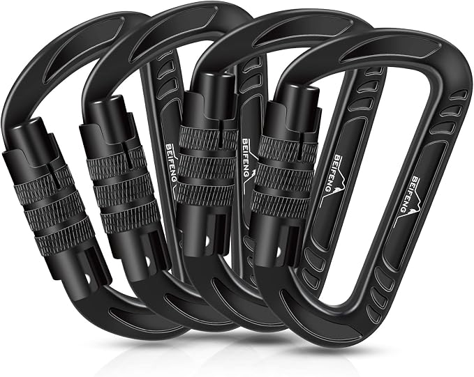 BEIFENG Heavy Duty Lightweight Locking Carabiner Clips D Ring by BEIFENG