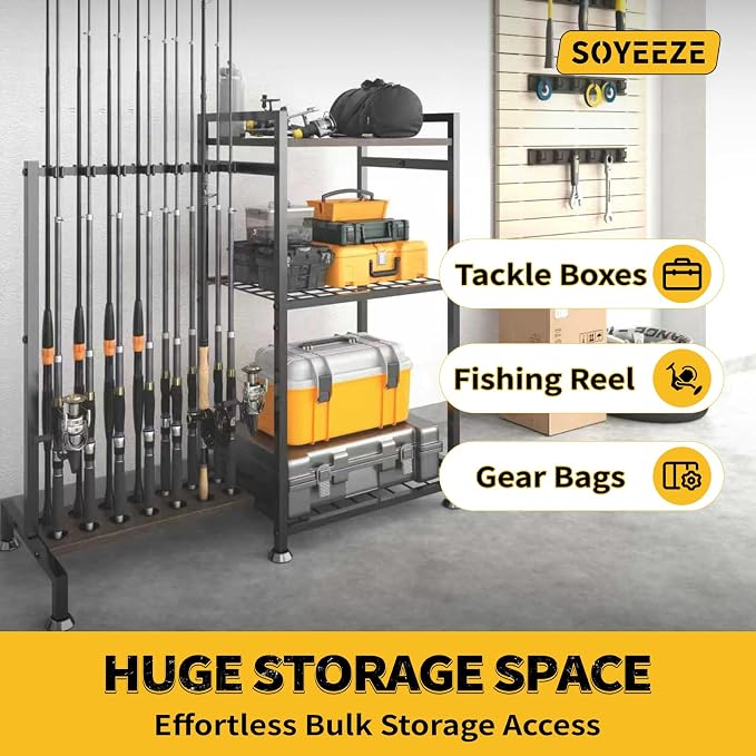 SOYEEZE Fishing Rod Holder for 14 Rods, Ground Stand Fishing Pole Holders for - Image 6