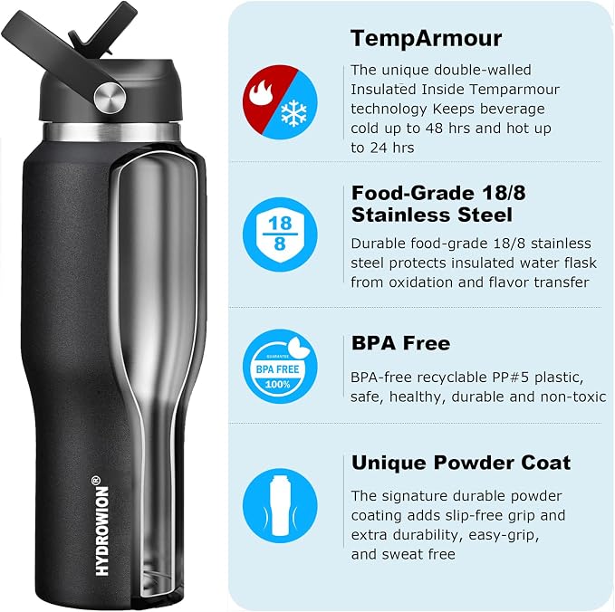 HYDROWION 40 oz Insulated Water Bottle - Image 2