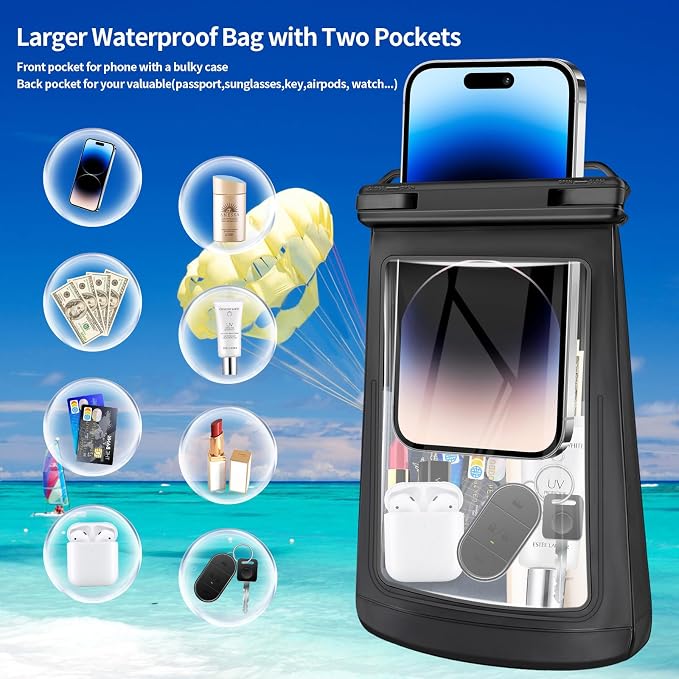Large Floating Waterproof Phone Pouch, Cell Phone Dry Bag - Image 4